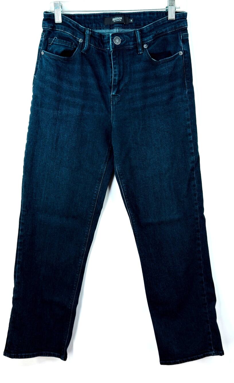 Hudson Los Angeles Women’s Straight Leg Jeans Dark Wash Stretch Size 8